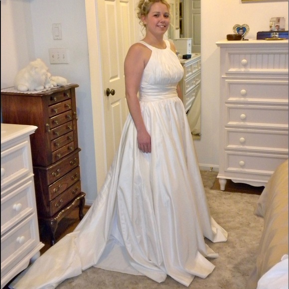 David’s Bridal High Neck Ball Gown with Pockets - Picture 6 of 6
